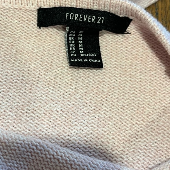 🩷 OREVER 21 | Light Pink Ribbed Knit Crop Top - Size M - Picture 2 of 7